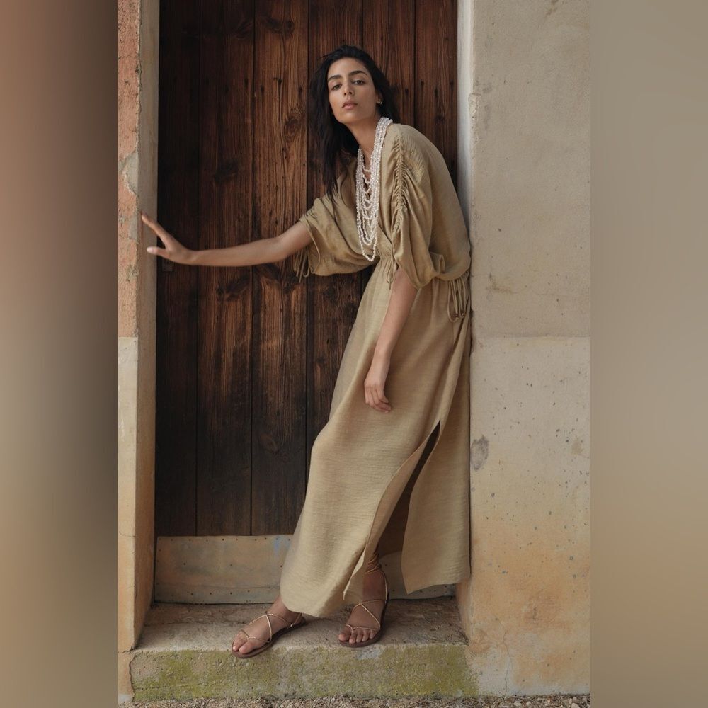 ZARA MIDI TUNIC DRESS
LIGHT KHAKI GREEN - Picture 3 of 13